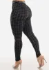Black Butt Lifting Plaid Skinny Pants w Belt sold by Moda