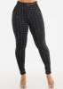 Black Butt Lifting Plaid Skinny Pants w Belt sold by Moda