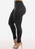 Black Butt Lifting Plaid Skinny Pants w Belt sold by Moda