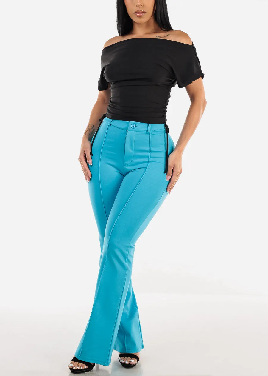 Super High Waist Wide Leg Dress Pants Aqua Blue sold by Moda product image thumbnail 2