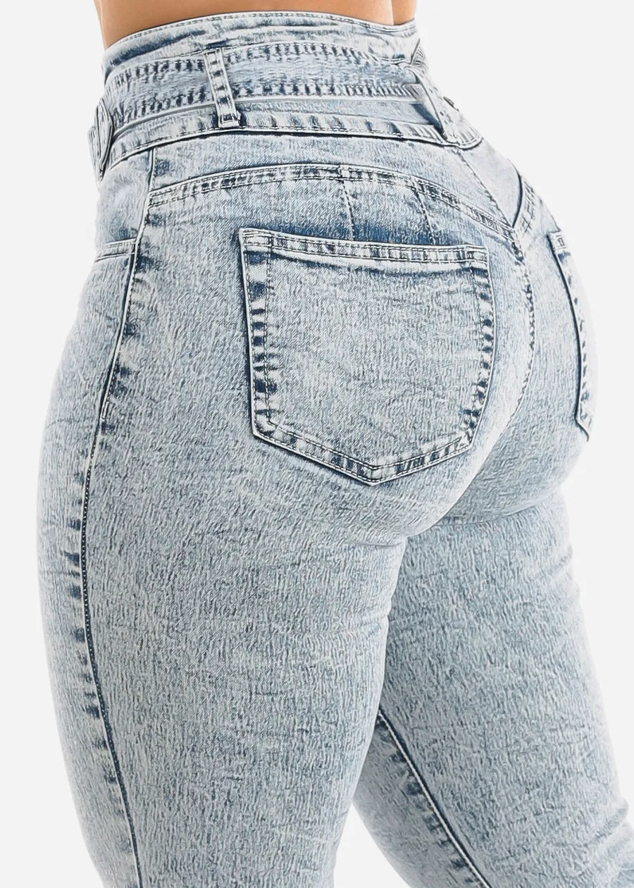 Super High Waisted Butt Lifting Acid Wash Flared Jeans sold by Moda product image thumbnail 5