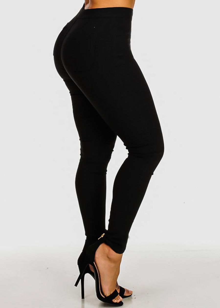Black High Waist Hyper Stretch Slim Fit Skinny Pants sold by Moda product image thumbnail 3