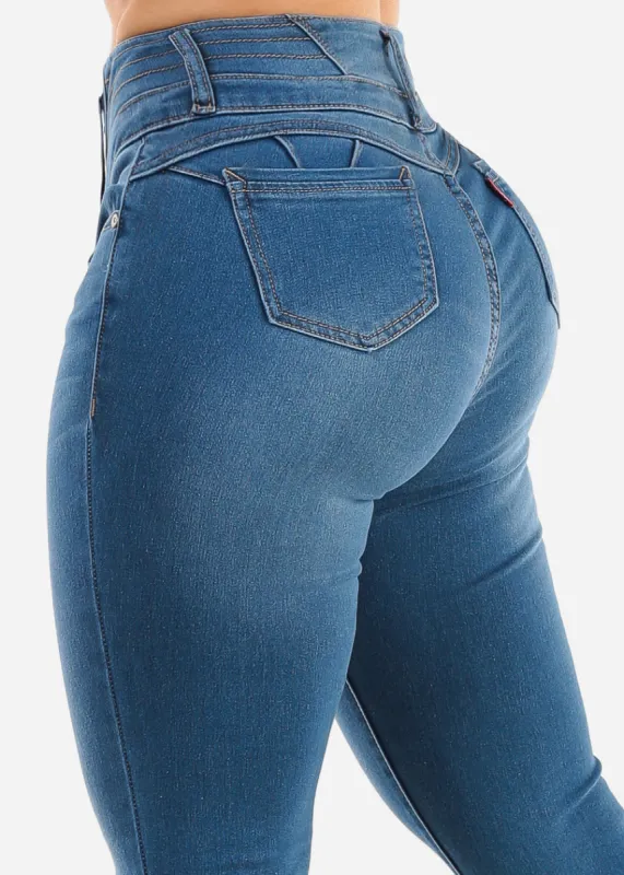 Butt Lift High Waist Blue Skinny Jeans sold by Moda