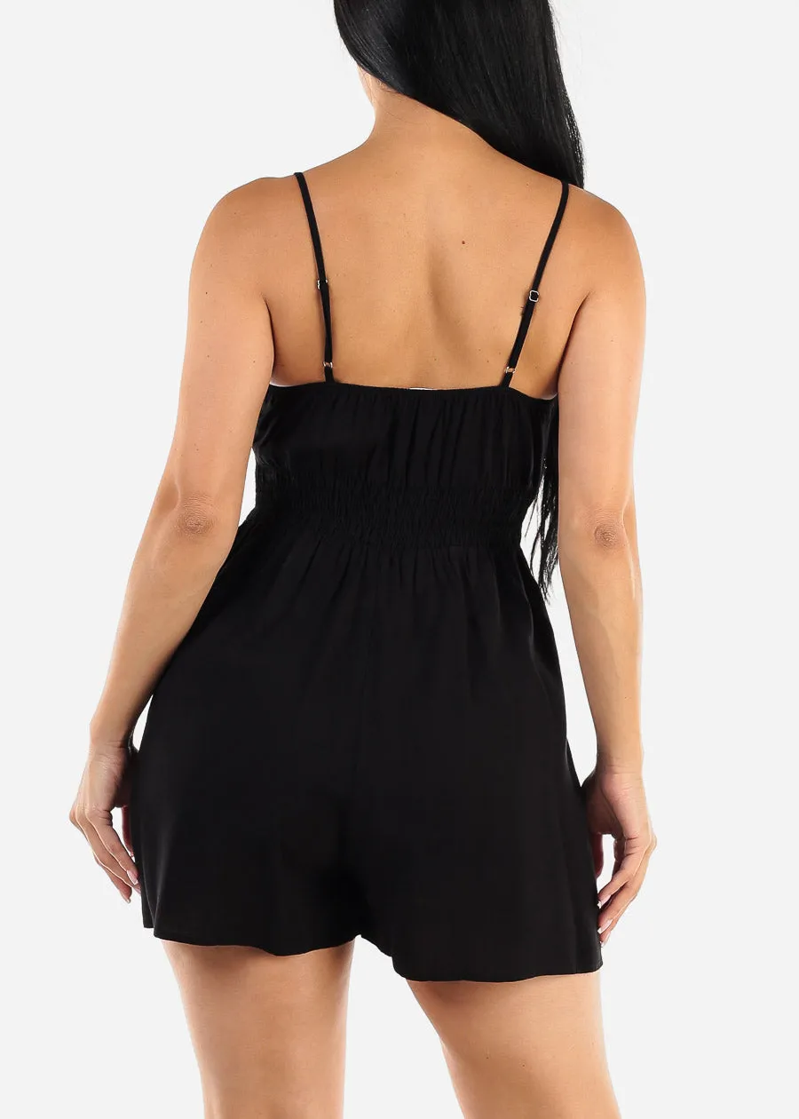 Sleeveless Surplice Black Cami Romper sold by Moda product image thumbnail 4