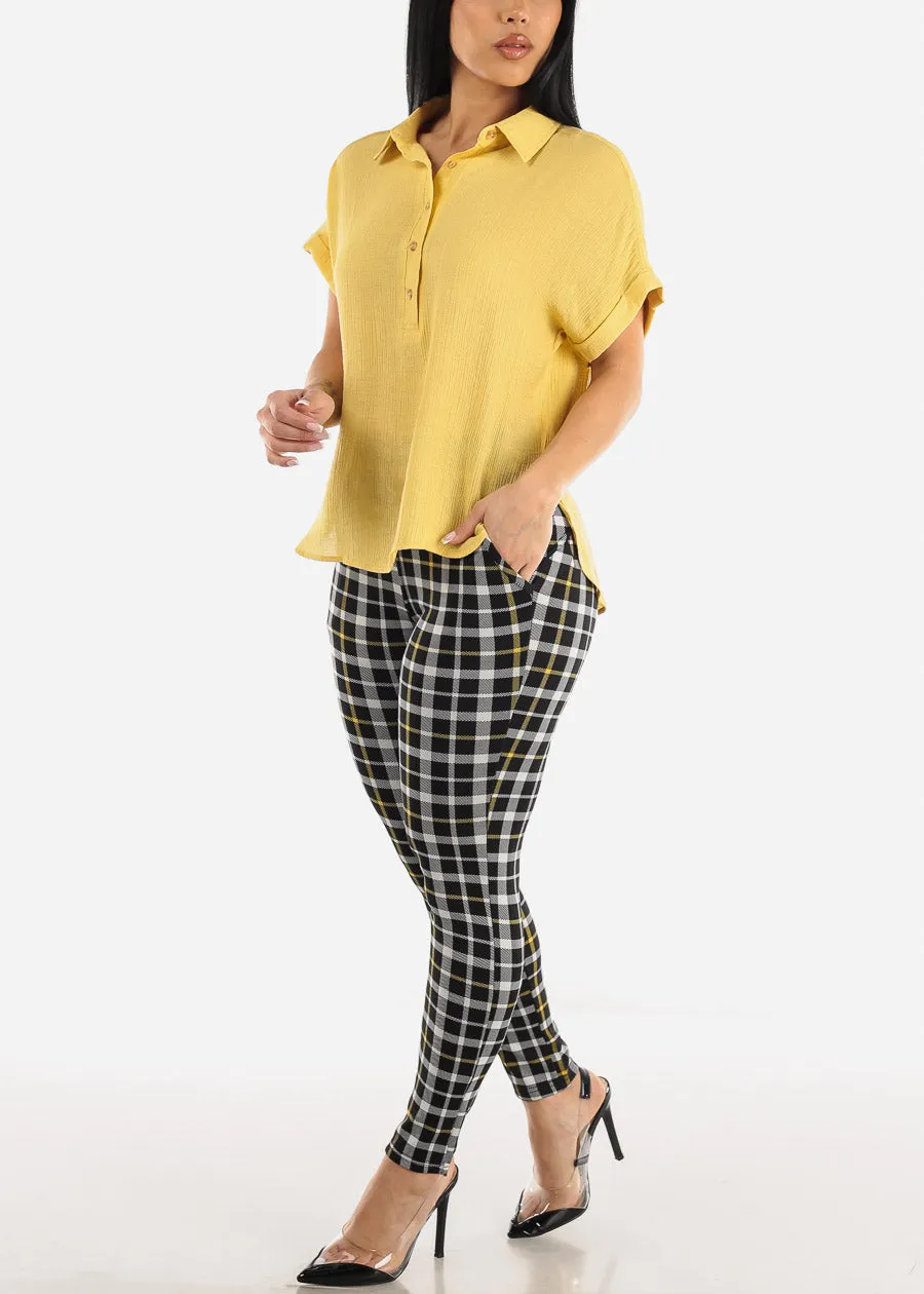 High Waisted Butt Lift Stretchy Plaid Skinny Pants w Pockets sold by Moda product image thumbnail 4