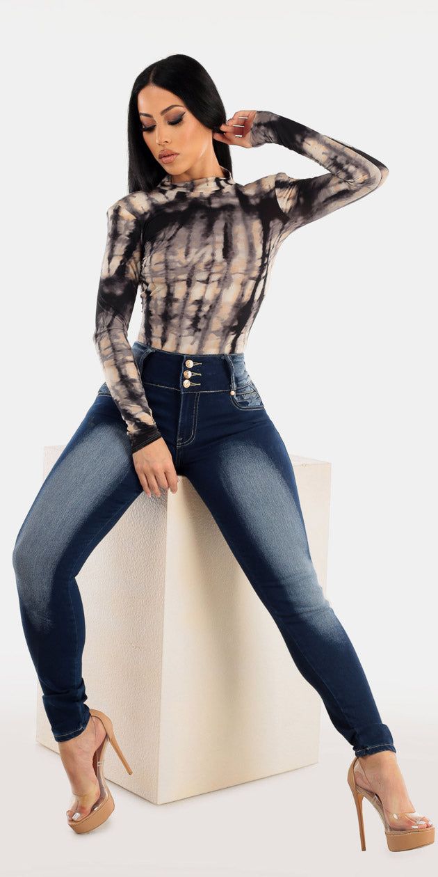 Dark Wash Skinnies Bodysuit Outfit sold by Moda product image thumbnail 2