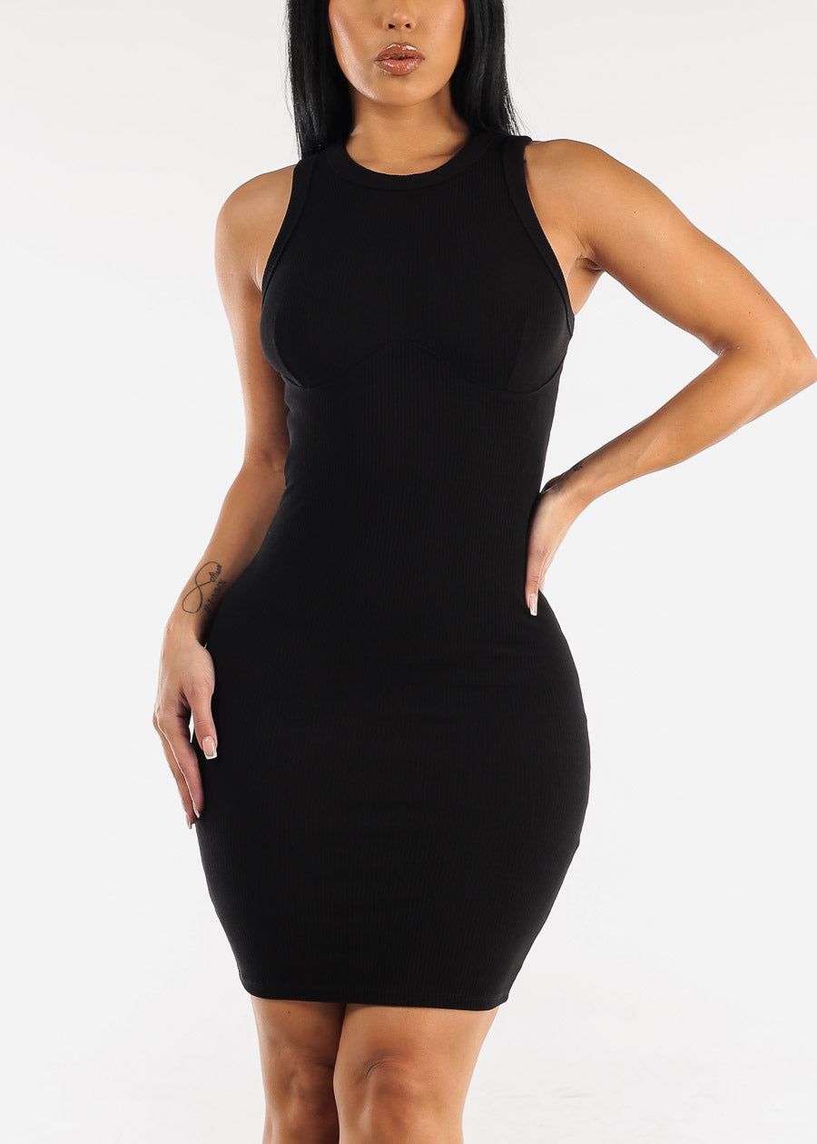 Black Sleeveless Bust Detail Bodycon Mini Dress sold by Moda