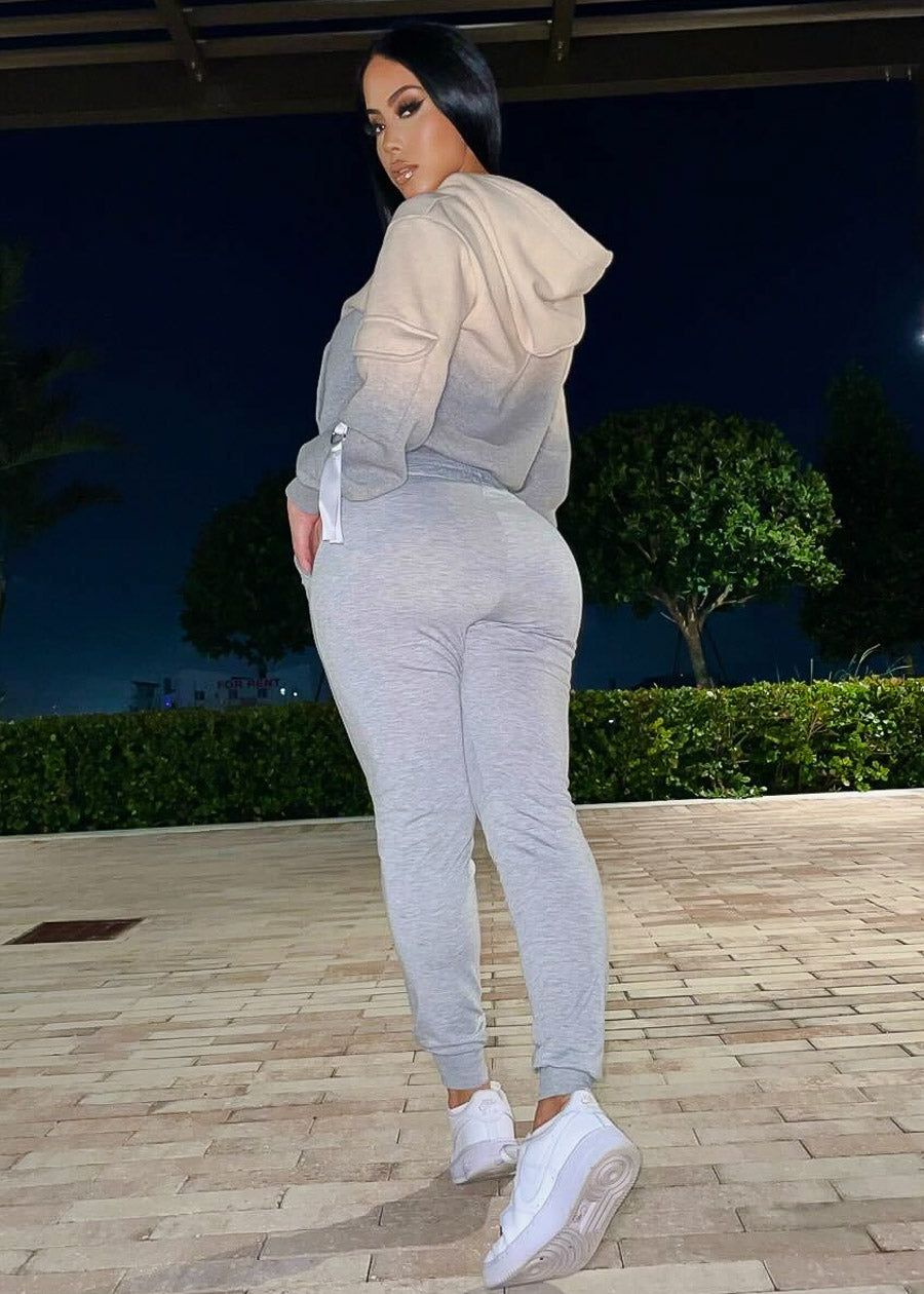 Smocked High Waist Jogger Pants Heather Grey sold by Moda product image thumbnail 3