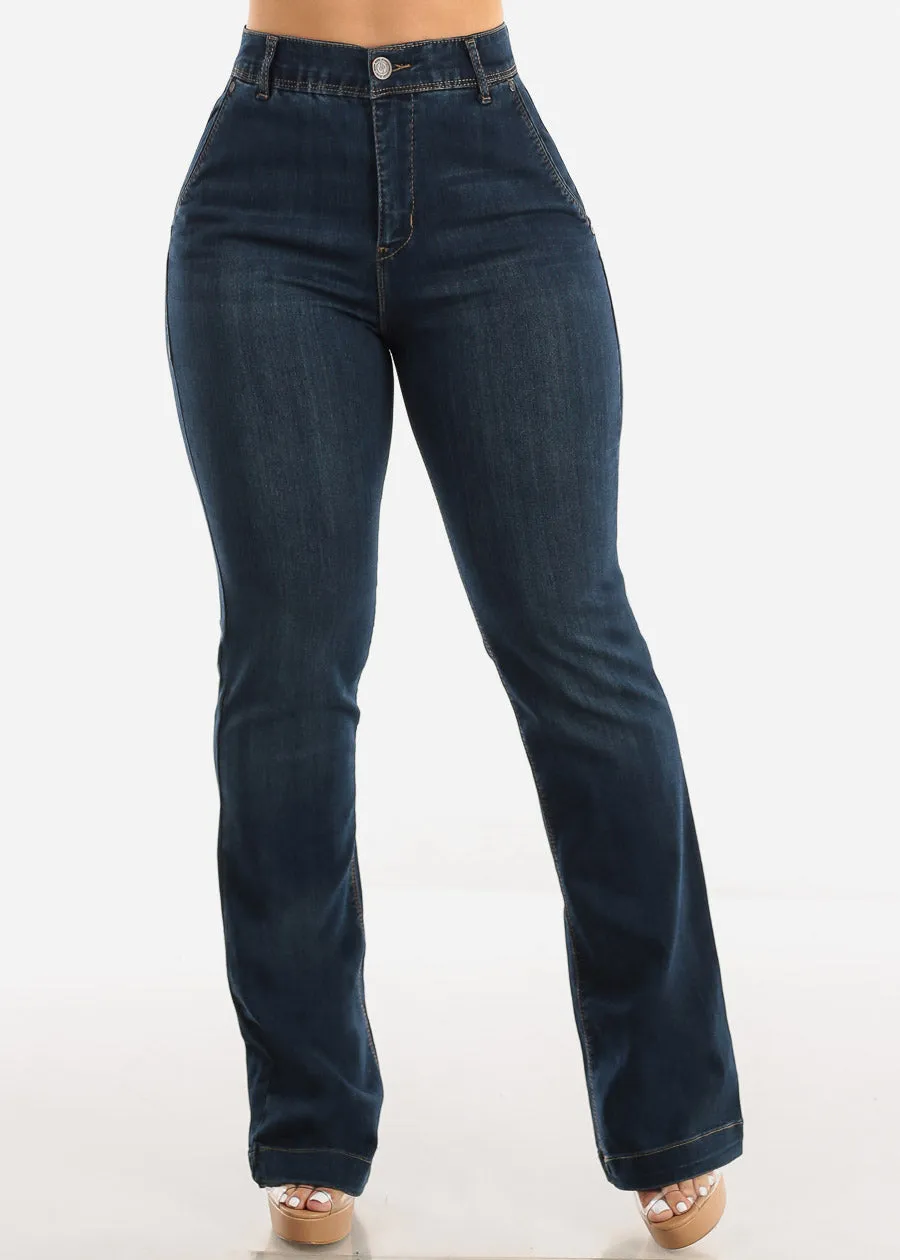 Super High Waisted Butt Lifting Bootcut Jeans Dark Wash sold by Moda product image thumbnail 3