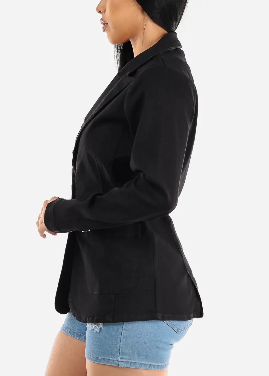 Long Sleeve Black Denim Blazer w Pockets sold by Moda product image thumbnail 3