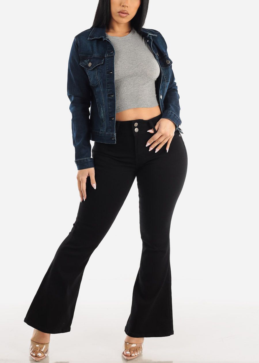 Crewneck Long Sleeve Crop Top Grey sold by Moda product image thumbnail 2