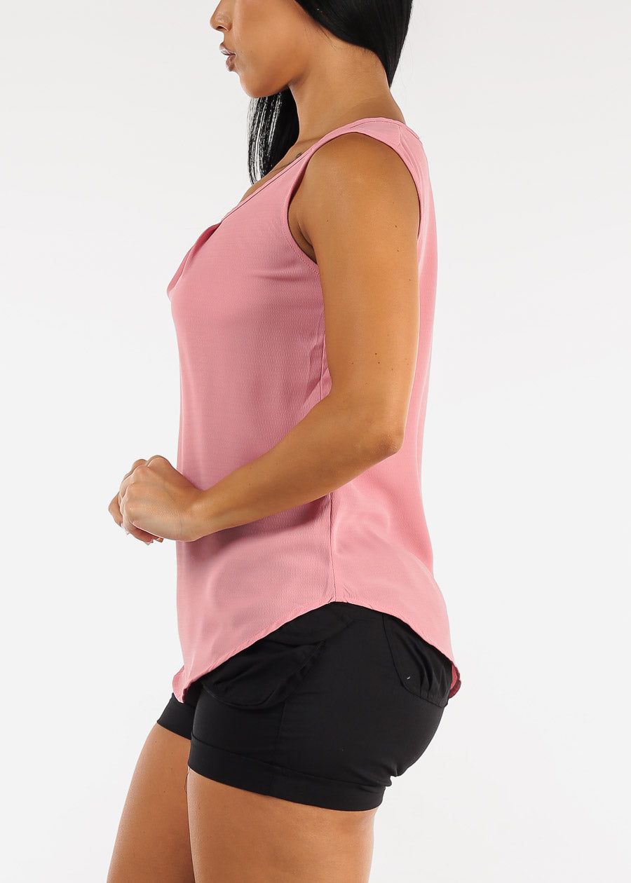 Sleeveless Pleated Neckline Chiffon Blouse Mauve sold by Moda product image thumbnail 3