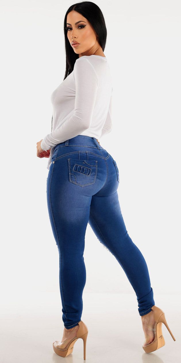 Distressed Denim Vneck Outfit sold by Moda product image thumbnail 2