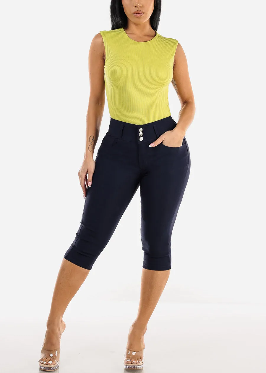 MX JEANS High Waist Hyper Stretchy Butt Lifting Capris Navy sold by Moda product image thumbnail 2