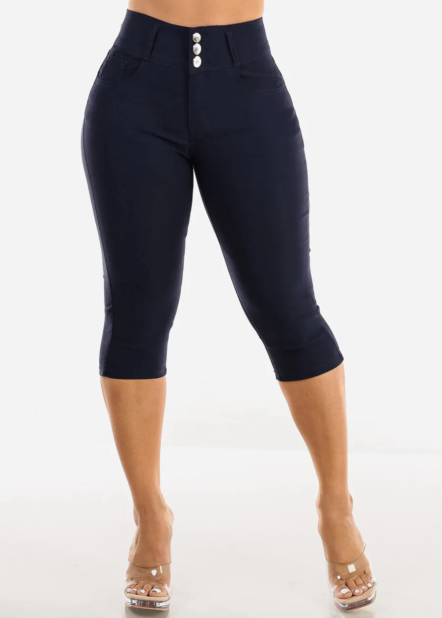 MX JEANS High Waist Hyper Stretchy Butt Lifting Capris Navy sold by Moda product image thumbnail 3