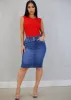 High Waist Butt Lifting Denim Pencil Skirt sold by Moda