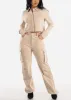 High Waist Wide Leg Cargo Pants Beige sold by Moda