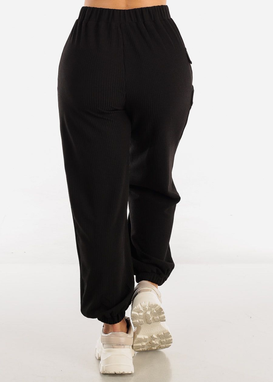 Black High Waisted Relax Fit Jogger Pants sold by Moda product image thumbnail 5