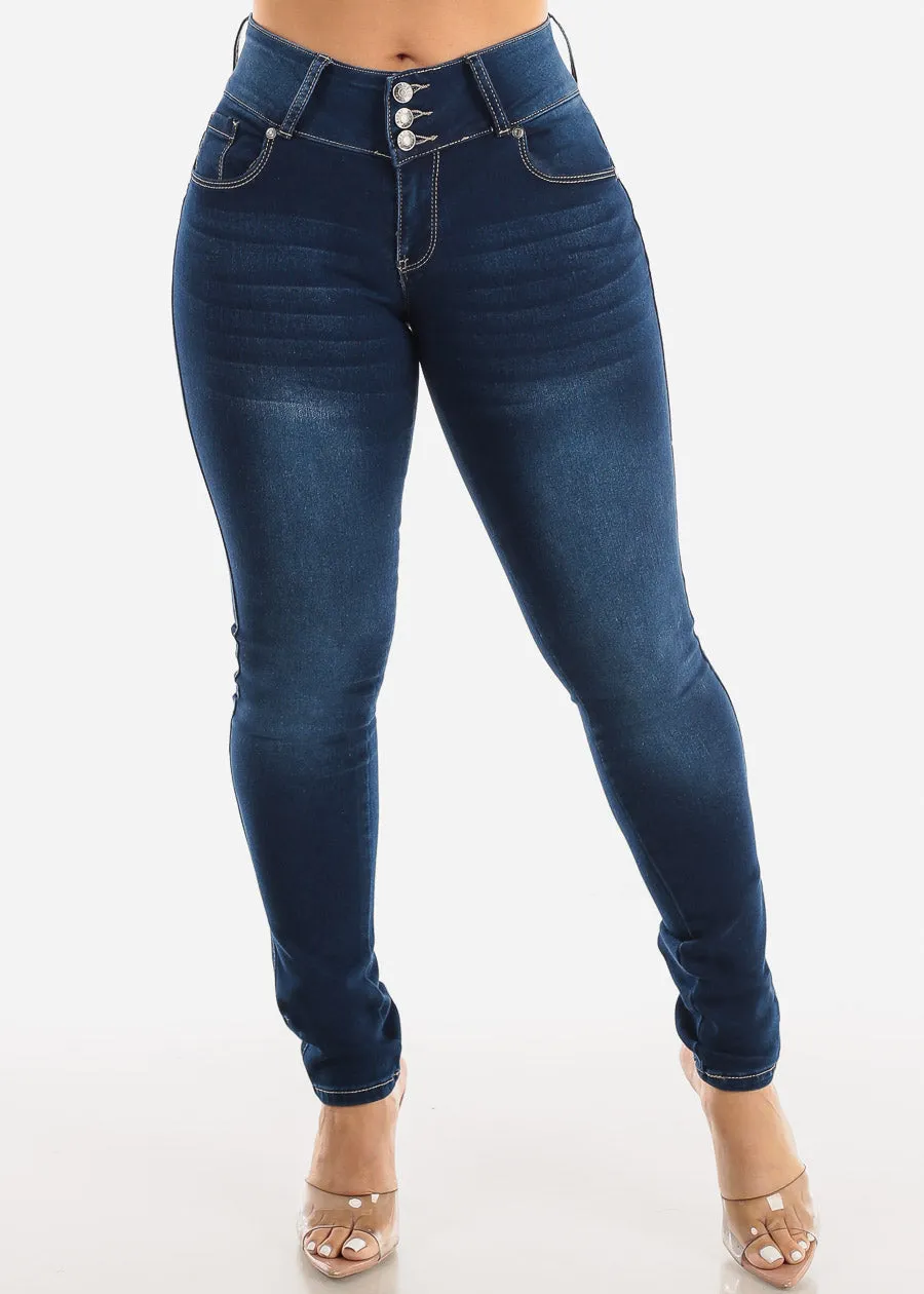 Dark Denim Mid Rise Butt Lifting Skinny Jeans sold by Moda product image thumbnail 3