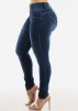 Dark Denim Mid Rise Butt Lifting Skinny Jeans sold by Moda