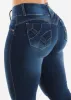 Dark Denim Mid Rise Butt Lifting Skinny Jeans sold by Moda