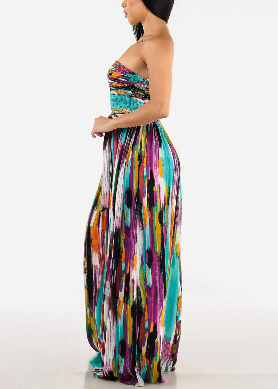 Strapless Wide Legged Printed Jumpsuit Multicolor sold by Moda product image thumbnail 2