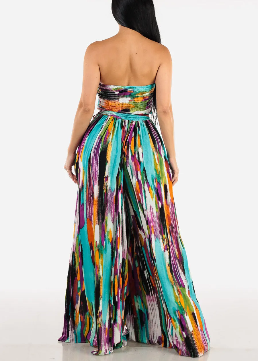 Strapless Wide Legged Printed Jumpsuit Multicolor sold by Moda product image thumbnail 3