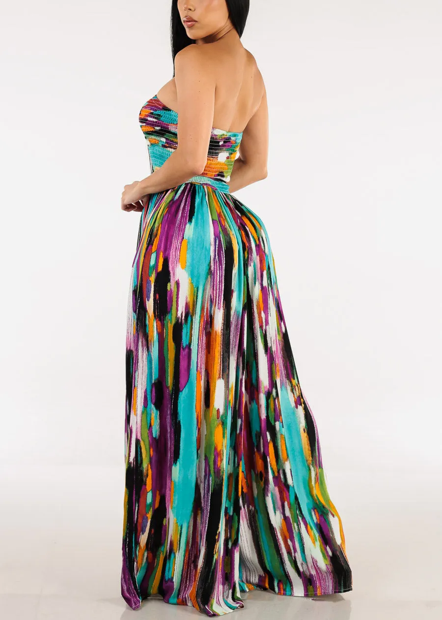 Strapless Wide Legged Printed Jumpsuit Multicolor sold by Moda product image thumbnail 4