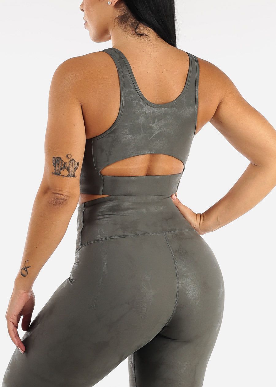 MONO B Metallic Foil Cut Out Back Sports Bra sold by Moda product image thumbnail 4