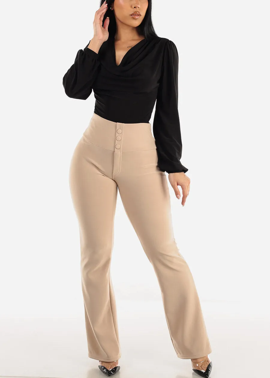 Beige Butt Lifting Dressy Bootcut Pants sold by Moda product image thumbnail 2
