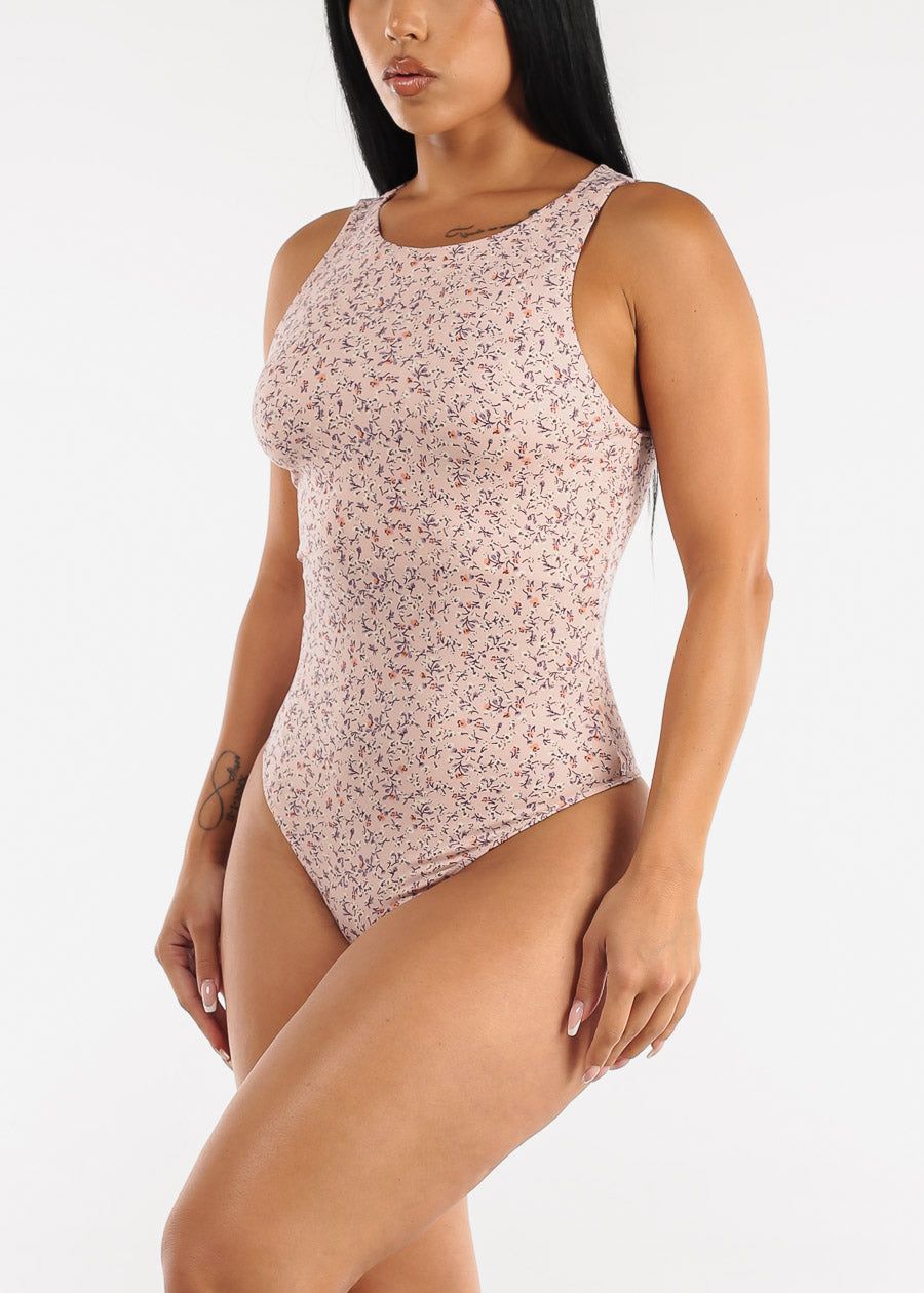 Sleeveless Floral Thong Bodysuit Blush sold by Moda product image thumbnail 2