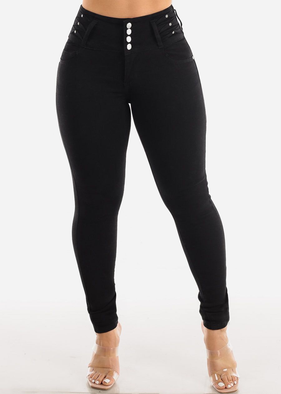 Black Butt Lifting High Waist Skinny Jeans sold by Moda product image thumbnail 3
