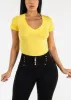 V-neck Basic T-Shirt  (Yellow) sold by Moda