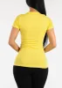 V-neck Basic T-Shirt  (Yellow) sold by Moda