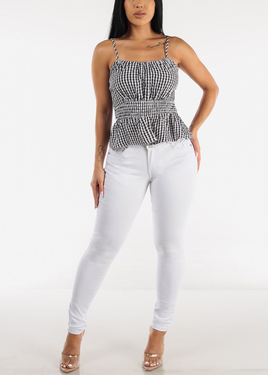 White High Waisted Butt Lifting Skinny Jeans sold by Moda product image thumbnail 2