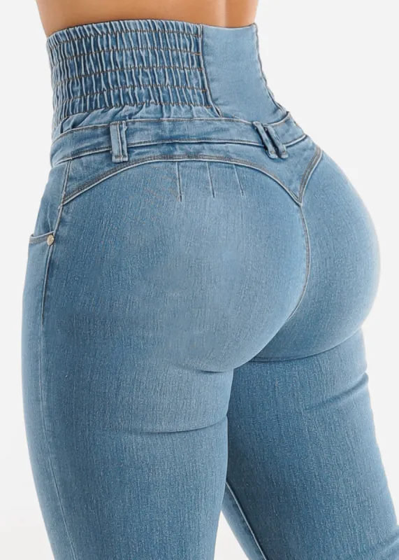 MX JEANS Ultra High Spandex Waist Levantacola Skinny Jeans sold by Moda