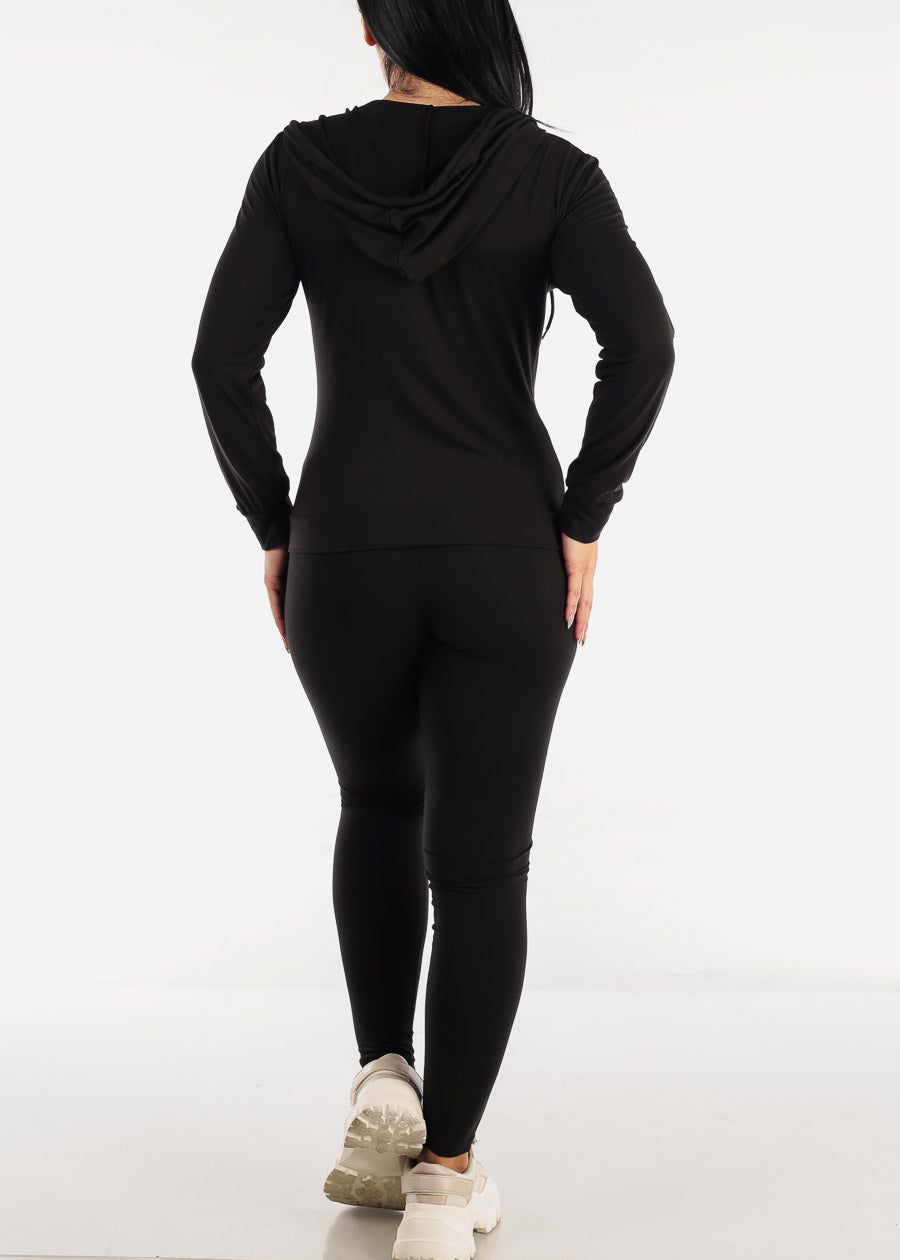 Black Activewear Jacket, Sports Bra & Leggings (3 PCE SET) sold by Moda product image thumbnail 5