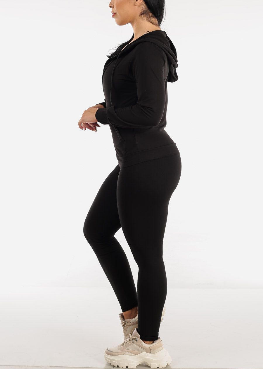 Black Activewear Jacket, Sports Bra & Leggings (3 PCE SET) sold by Moda product image thumbnail 4