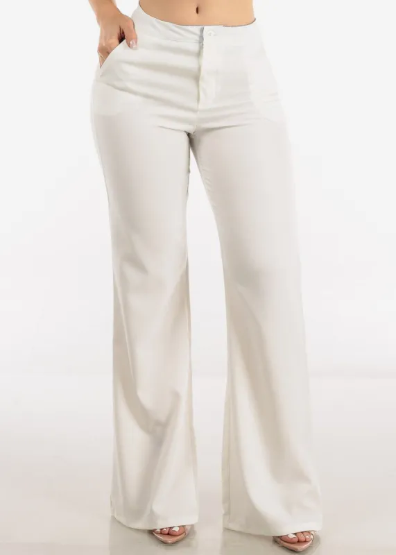 White High Waist Formal Flared Bootcut Dress Pants sold by Moda