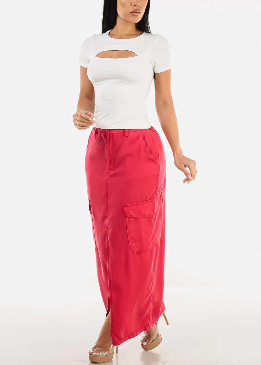 Short Sleeve Cut Out Double Layered Crop Top White sold by Moda product image thumbnail 5