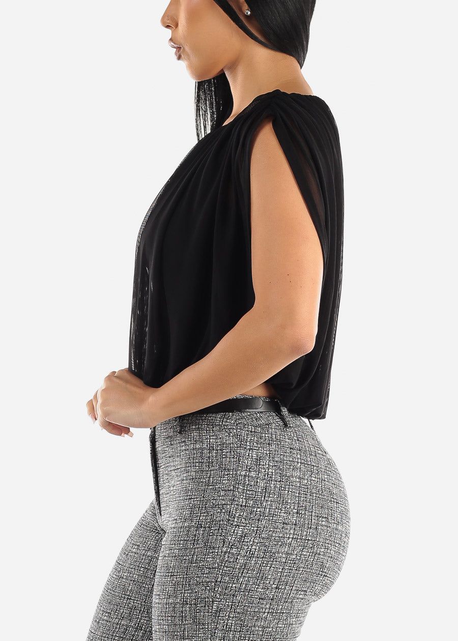 Black Sleeveless Bubble Hem Blouse sold by Moda product image thumbnail 5