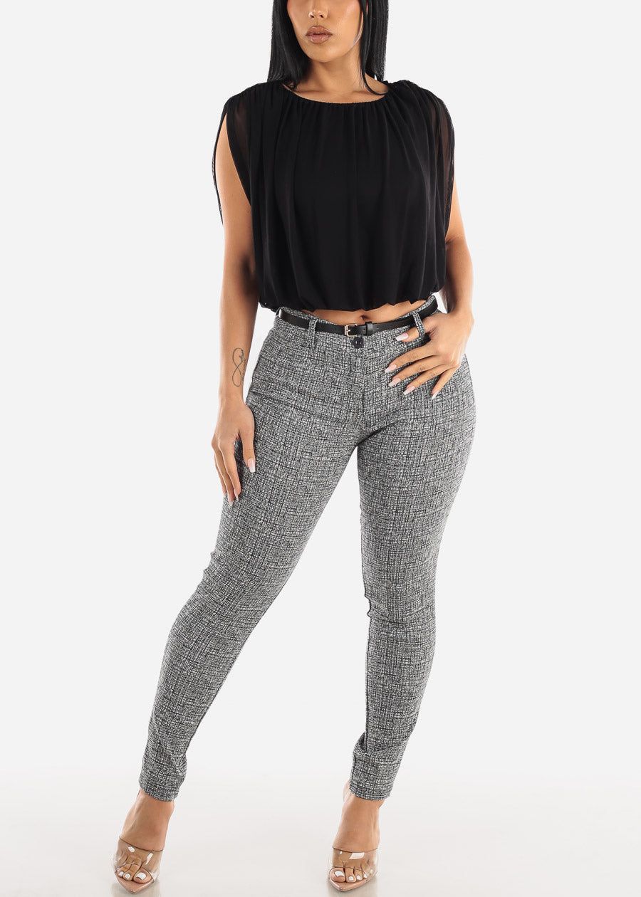 Black Sleeveless Bubble Hem Blouse sold by Moda product image thumbnail 4