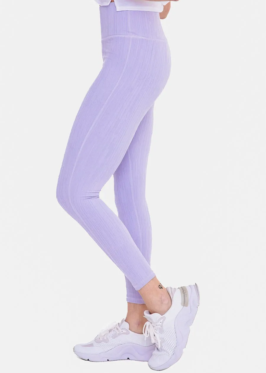 Textured High Waist Activewear Leggings Light Purple sold by Moda product image thumbnail 3