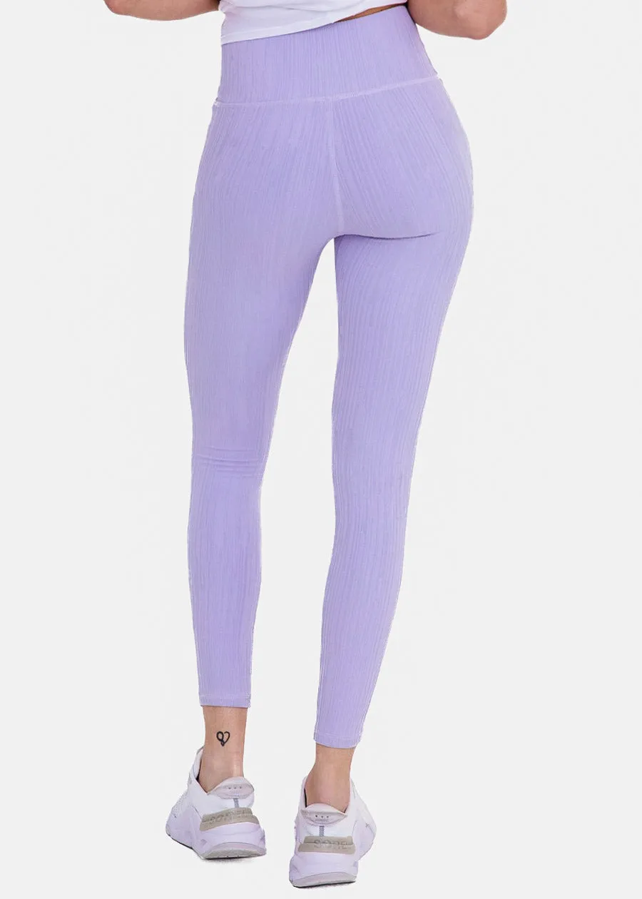 Textured High Waist Activewear Leggings Light Purple sold by Moda product image thumbnail 4