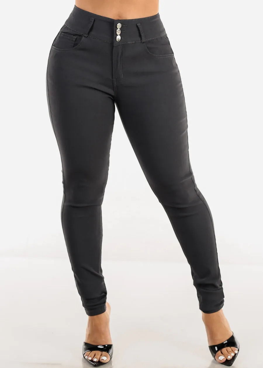 MX JEANS High Waist Butt Lift Levanta Cola Grey Jeggings sold by Moda product image thumbnail 4