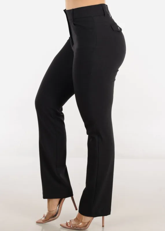 Classic 1 Button Straight Leg Dressy Charcoal Pants sold by Moda