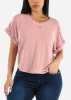 Short Sleeve Vneck Soft Terry Top Blush sold by Moda