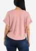 Short Sleeve Vneck Soft Terry Top Blush sold by Moda