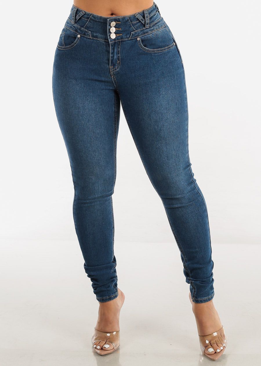 Butt Lift Mid Rise Med Blue Skinny Jeans sold by Moda product image thumbnail 3