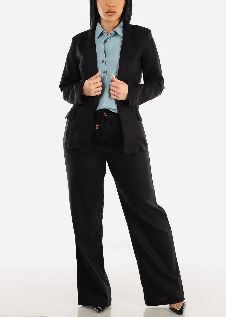 Cap Sleeve Blue Blouse w Front Half Placket sold by Moda product image thumbnail 2